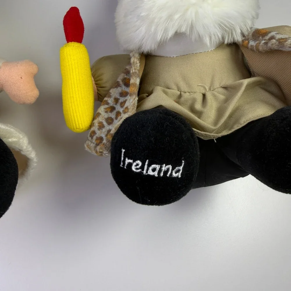 Set of 2 Christmas Gnomes Santa Ireland Germany Plush Stuffed Toys Festive Decor